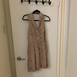 Costa Blanca Sleeveless Brown Lace Dress
